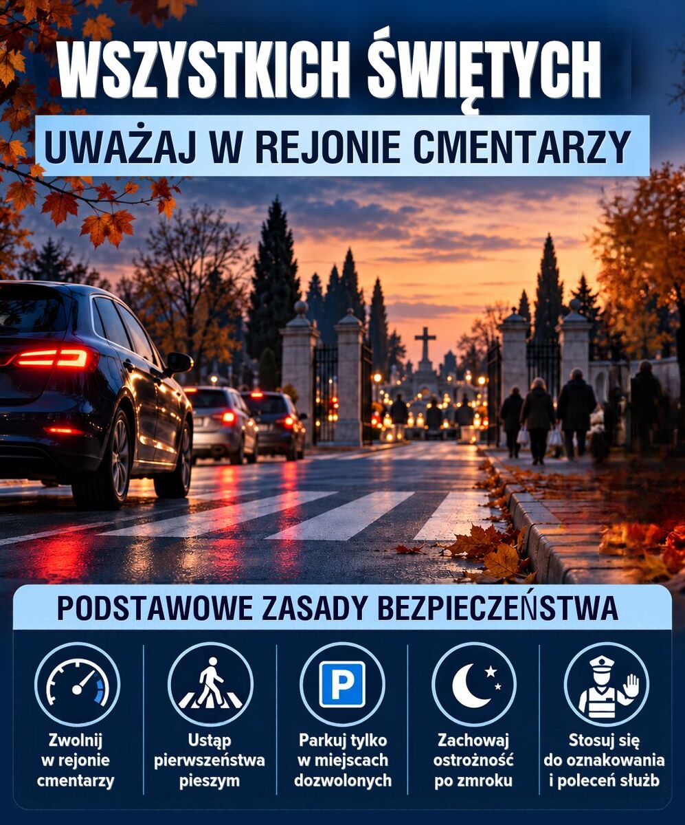 Policja w Prudniku apeluje o ostrożność przed Wszystkich Świętych